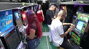 Hot Latina Kourney Love Seduces Soldier with Huge Cock at Casino