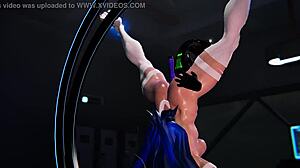 Catgirl masturbates to orgasm in villain simulator