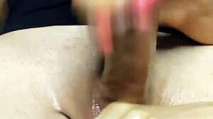 i gave him oiled handjob on tits and made him cum hard