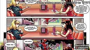 spider-man valentine threesome in uniform group fun