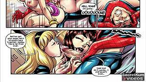 spider-man valentine threesome in uniform group fun
