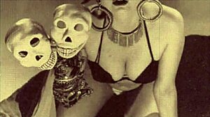 Retro Vintage Antique Halloween With Natural Tits And Hairy Elements