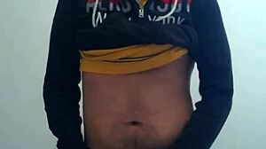 masturbating nude in the public bathroom at work!