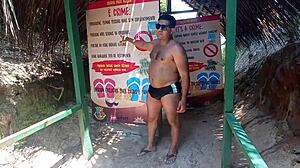 yuri gaucho explores tambaba beach with horses and friends