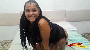 Latina slut bends over for anal doggystyle cumshot.