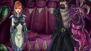 Pretty whore fingered, spanked, and cumshotted in alien game