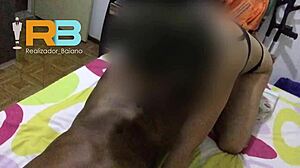 Brazilian bull fucks married slut on couple's bed in salvador