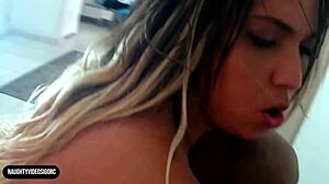 Blonde Amateur Gives Anal To Horny Black Pornstar