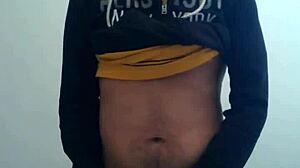 masturbating nude in the public bathroom at work!