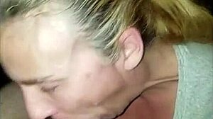 Suck that cum-filled cock deep, you mature blonde slut!