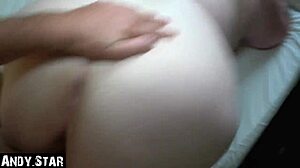 Chubby teen gives rimjob and deepthroat blowjob, swallows cum