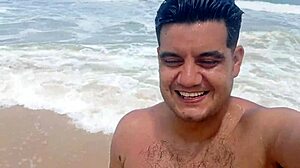 yuri gaucho explores tambaba beach with horses and friends