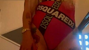 blonde dancer performs graceful moves in captivating style