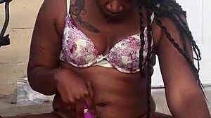 naej ae plays with dildo in public outdoor spot 😏