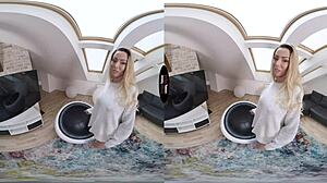 Virtual Taboo! Steaming Blonde Milf in POV Shaved Scene!