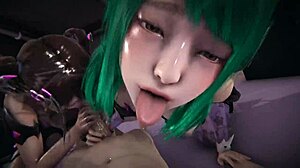 Succubus threesome in hentai POV