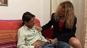 perverse family has a hot threesome, brunette teen 18+ blows cock in group hardcore