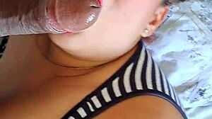 this mature latina amateur sucks a huge black cock in pov