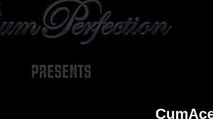 Unusual Stunner Gulps Cumshot On Face