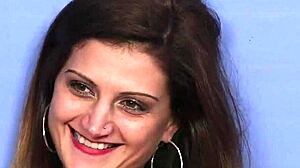 sexy centerfold receives facial cumshot and swallows every drop