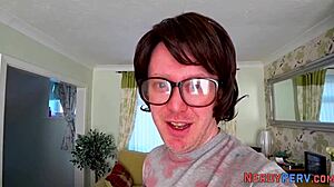 a yorkshire nerd watches a big busty british woman for the first time, her huge tits on display in high definition.