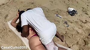Man, this guy’s devouring my wife before pounding her hard at the beach! 😈