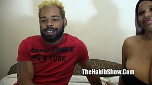 this bbw couple is having a wild titty fuck fest in the hood