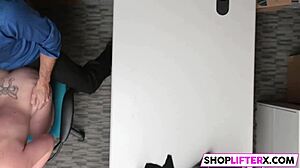 This shoplifting teen got caught at the shop and the police officer punished her with his monster cock in a hardcore blowjob.