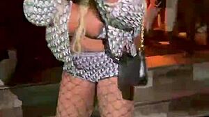 Afrocandy bares her massive boobs at live show