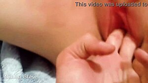 Jerking My Pussy While Hubby Helps With Fingering Closeup