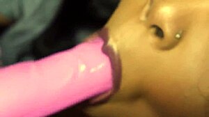 latina bbw milf plays with dildo in music