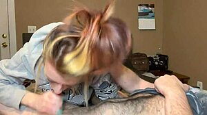 redhead deepthroats with lots of spit bubbles and messy mouthpie!