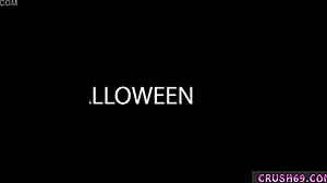 Russian teen hairy pussy fucked swalloween fun