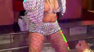 Afrocandy bares her massive boobs at live show