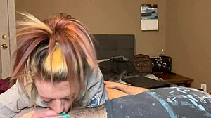 redhead deepthroats with lots of spit bubbles and messy mouthpie!