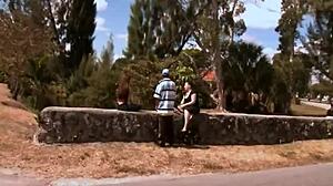 Hunk sucks cock in car contest