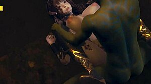 Hentai 3D HS04 - Succubus and Green Monster in Wild Action