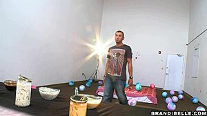 Brandi Belle's Small Tits Bounce While She Plays With Balls Intensely.