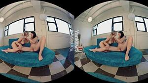 Verronica yanks Olive's clit!