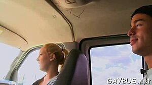 Hunk sucks cock in car contest