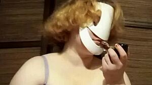 Kinky BDSM bondage session with small penis humiliation.