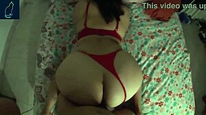 bbw emo babe rides cowgirl secretly filmed, big ass bouncing, natural tits out