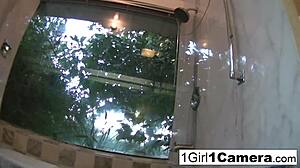 i, uh, sexy brittany dildoing my pussy and tits close-up with that big dildo toy