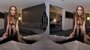 mckenzie lee relaxes her fan with a blowjob in hotel lingerie