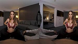 mckenzie lee relaxes her fan with a blowjob in hotel lingerie