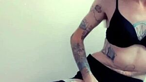 Feminized tranny emotionally desires cock, sucking on her knees in heels and lingerie during casting.