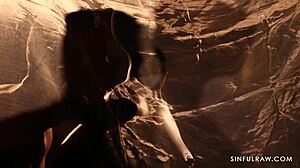 Interracial black ebony pornstars in rough hairless cock action