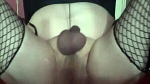 i'm a bisexaul crossdresser blindfoldd with ring gag ridin dildo while ballz get stretchd