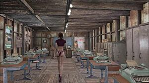 Detailed Sexy Teacher Fashion in Fallout 4 Featuring Brunette Anime Character