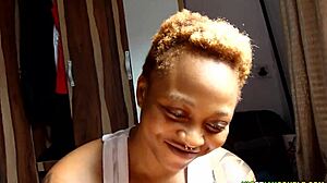 Watch this couple give a homemade handjob massage to his big black cock